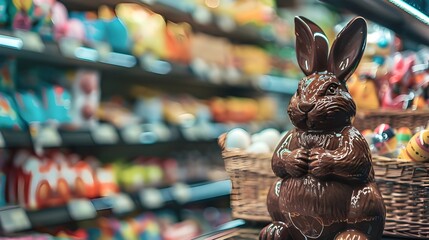 Chcolate easter bunny in super market