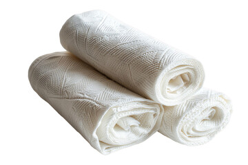 Rolled Cotton Towel Isolated on a Background with Colorful Stack