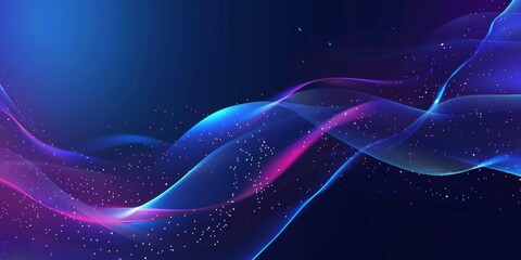 Fototapeta premium A blue and purple wave with a lot of sparkles - stock background.