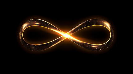 Infinity sign on bright neon background