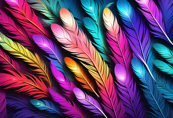 Fototapeta premium Feather Gradient Background, Background, Gradient, Feather, Colorful, Wallpaper, Abstract, Vibrant, Design, Texture, Pattern, Modern, Decoration, Artistic, Digital, AI Generated