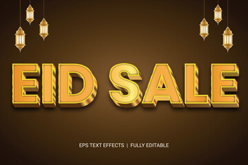 Eid sale 3d text effect fully editable