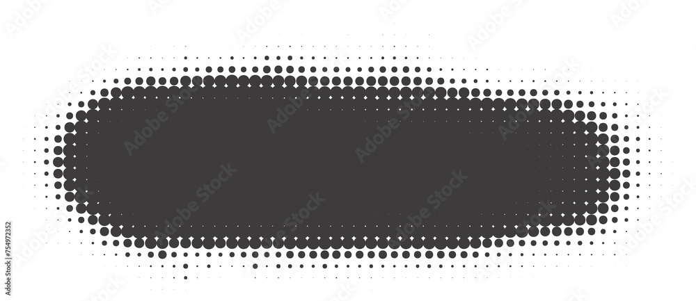 Poster halftone dotted shape. paint blob with noisy effect. abstract splatter stroke