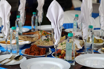 table set for a dinner