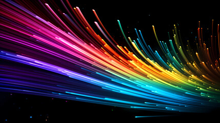 Colorful abstract background representing fiber optics and communication over the internet concept