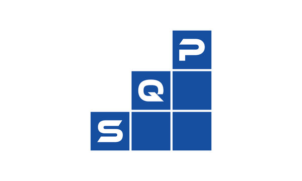 SQP initial letter financial logo design vector template. economics, growth, meter, range, profit, loan, graph, finance, benefits, economic, increase, arrow up, grade, grew up, topper, company, scale