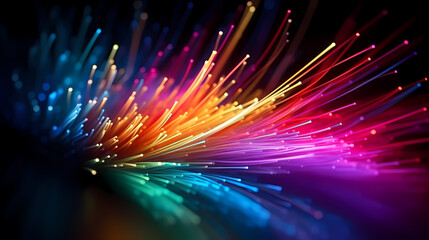 Colorful abstract background representing fiber optics and communication over the internet concept