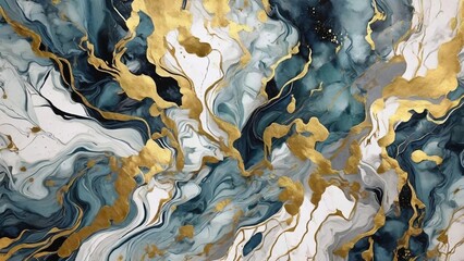 Blue background marble abstract texture pattern gold watercolor gray white dark paint green luxury.