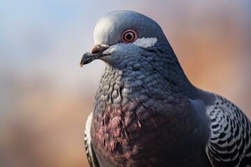 Sociable Pigeon bird. Wild animal gray. Generate Ai