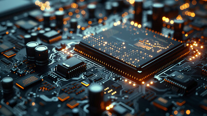 close up of a electronic circuit board, close up of a computer board, technical background - obrazy, fototapety, plakaty
