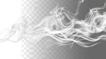 The motion effect of wind, white smoke or cold air isolated on a transparent background. Modern realistic illustration of abstract winds, dust flow patterns or lines of scratch.