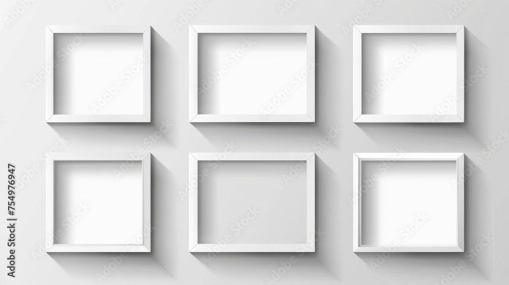 Poster frame modern effect template with square shadow box. rectangle page border shade illustration for tr