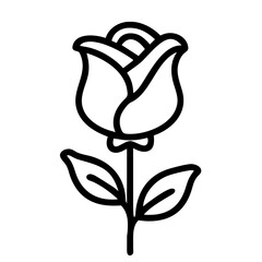 Line art, roses, various pattern