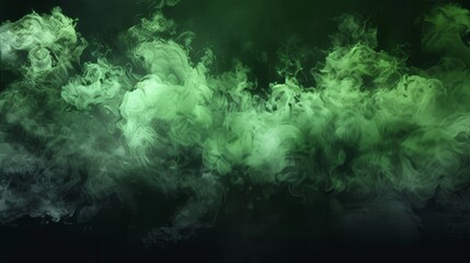 Modern illustration of a realistic green gas cloud on a transparent background. Including toxic fog, evil magic mist, poisonous evaporation, color powder, stinky odor waves, mysterious Halloween - obrazy, fototapety, plakaty