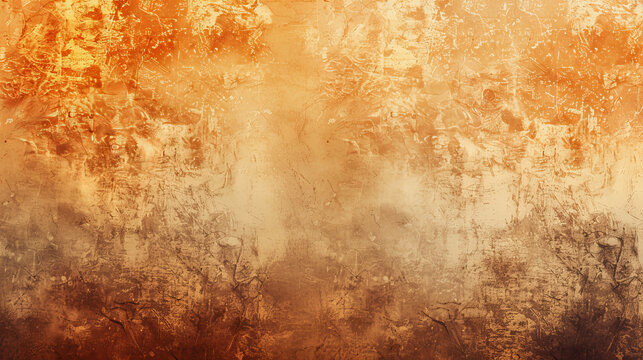 A painting of a wall with a brownish orange background and a white wall. The wall has a lot of texture and he is old