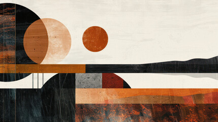 Abstract Geometric Shapes and Textures Artwork 