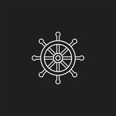 Ship steering wheel set. Boat steering wheels. Vector