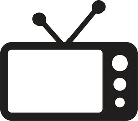 Old Analog Television TV Set With Antennae