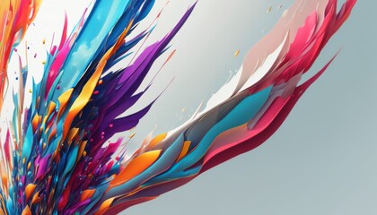 Fototapeta premium a multicolored object flying in the air with a blue sky in the backgrounnd of it.