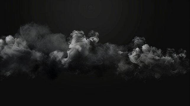 A black smoke cloud, dirty toxic fog, or smog. Modern illustration depicting the smoky mist from fire, explosion, and burning coal or carbon.