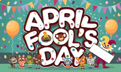 Obraz premium April Fools Day Background , Funny April Fools Day Banner