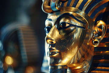 Golden Mask of egyptian pharaoh Tutankhamun - obrazy, fototapety, plakaty