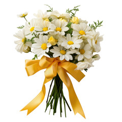 Shasta Daisy  bouquet, bunch isolated on transparent png.
