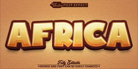 Cartoon Africa Safari Vector Editable Text Effect Template © Anka Design