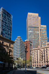 Fototapeta premium Vibrant Urban Tapestry: Melbourne’s City Center Splendor