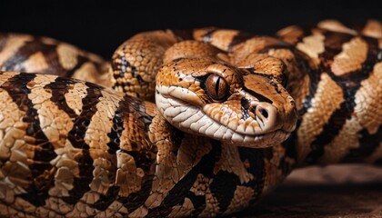 Fototapeta premium a close up of a snake with it's mouth open and it's tongue out and it's tongue out.