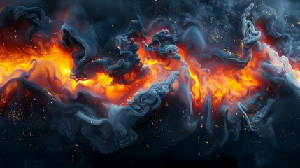 Swirling Smoke and Flames: Powerful Abstract for Creative Designs