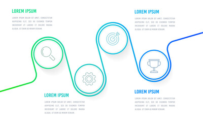 Business infographic template. Infographic timeline 4 process to success. Vector illustration.