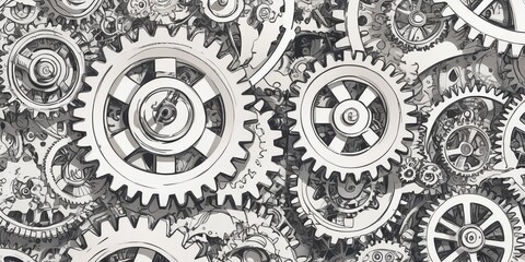 Steampunk background with mechanical gears and cogwheels.