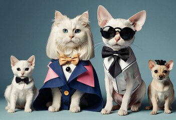 Pets in fashionable clothes