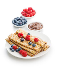 Plate of pancakes With Fruit Toppings