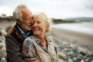 Portrait of happy senior couple in a beautiful moment. Life is beautiful.