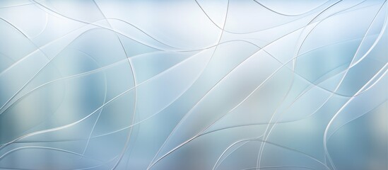 Detailed close-up of a frosted glass window showcasing an abstract lines pattern typical of graphic design. The frosted window film creates a decorative element suitable for commercial spaces.