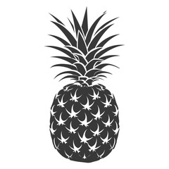 Silhouette Pineapple Fruit black color only