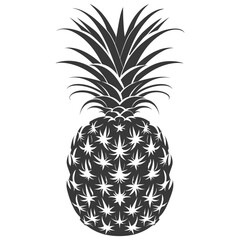 Silhouette Pineapple Fruit black color only