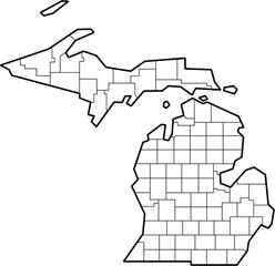 outline drawing of michigan state map. - 754993767