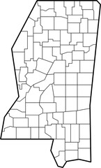 outline drawing of mississippi state map.