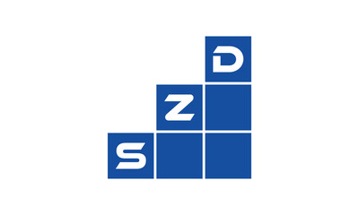 SZD initial letter financial logo design vector template. economics, growth, meter, range, profit, loan, graph, finance, benefits, economic, increase, arrow up, grade, grew up, topper, company, scale