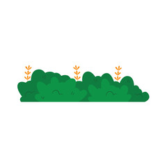 Fototapeta premium Simple bush element. Grass element, foliage silhouette, stylized ecology decorative object