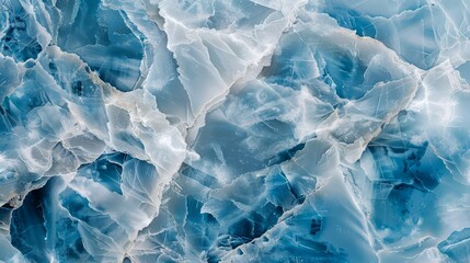 Abstract Aerial View of Glacial Patterns and Textures in Blue Ice - Nature Background for Creative Design Use