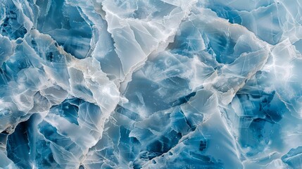 Obraz premium Abstract Aerial View of Glacial Patterns and Textures in Blue Ice - Nature Background for Creative Design Use