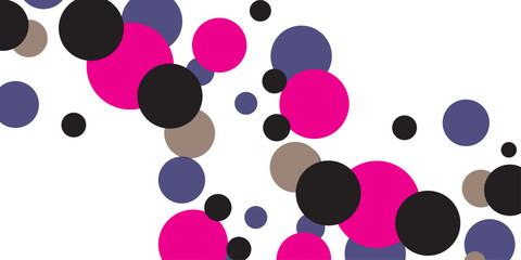 Dark Pink vector red pattern of geometric circles, shapes. Colorful mosaic banner. Geometric background with colored disks.