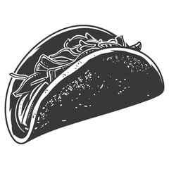 Silhouette taco food black color only