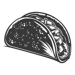 Silhouette taco food black color only