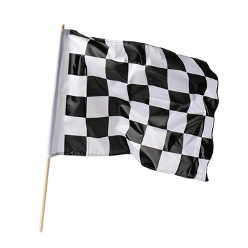 checkered flag isolated on white