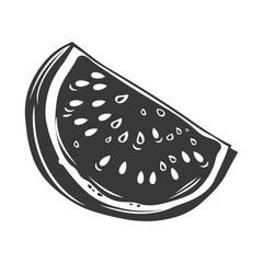 Silhouette Watermelon Fruit black color only